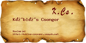Köblös Csongor névjegykártya
